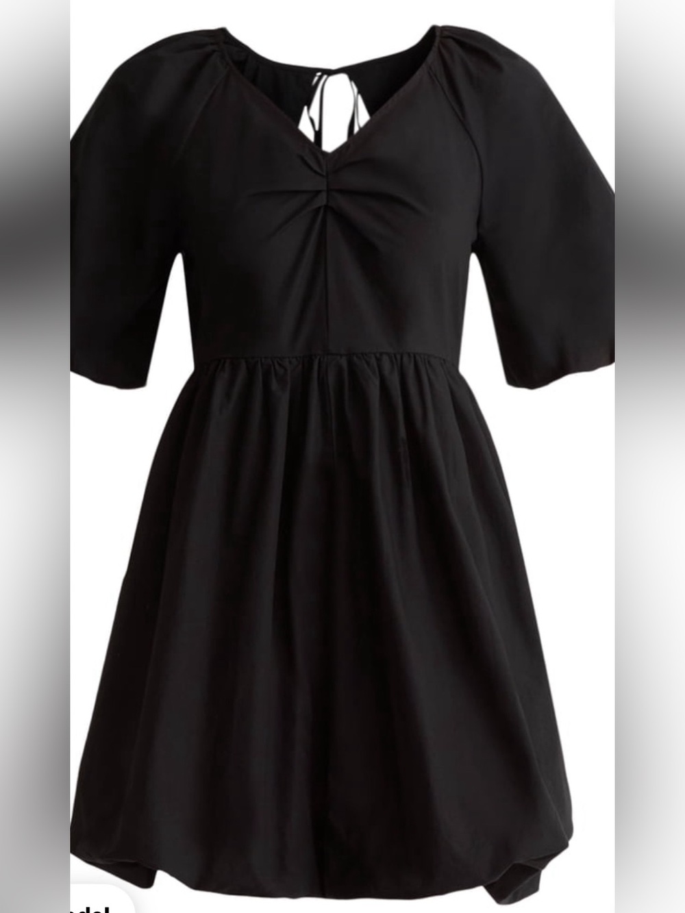 Time and Tru Black Puff-Sleeve Mini Dress - Picture 2 of 11